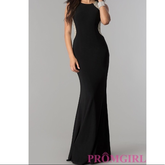 Black embellished beaded prom dress - Picture 2 of 7